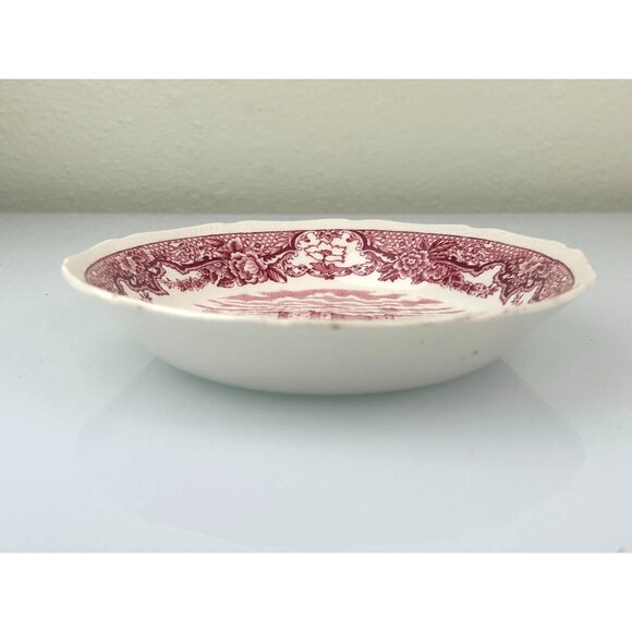 Royal Swan Historic Castle Bundle of 3 Bowls Saucer Red Transferware VTG England - Picture 10 of 16